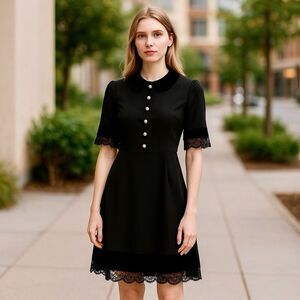 Gucci Lace-Detail Dress Black